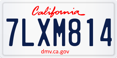 CA license plate 7LXM814