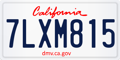 CA license plate 7LXM815