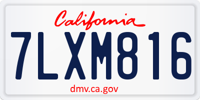 CA license plate 7LXM816