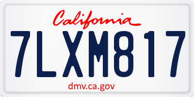 CA license plate 7LXM817