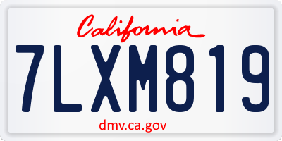 CA license plate 7LXM819