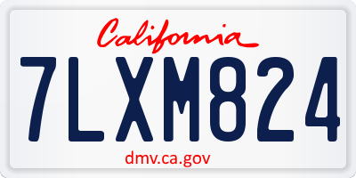 CA license plate 7LXM824