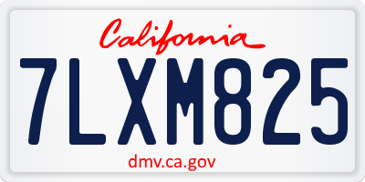 CA license plate 7LXM825