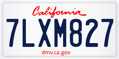 CA license plate 7LXM827