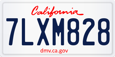 CA license plate 7LXM828
