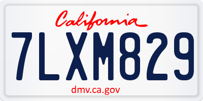 CA license plate 7LXM829