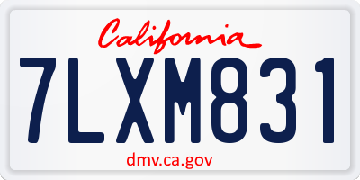 CA license plate 7LXM831