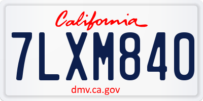 CA license plate 7LXM840