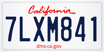 CA license plate 7LXM841