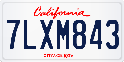 CA license plate 7LXM843