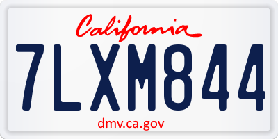 CA license plate 7LXM844