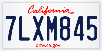 CA license plate 7LXM845