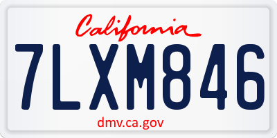 CA license plate 7LXM846