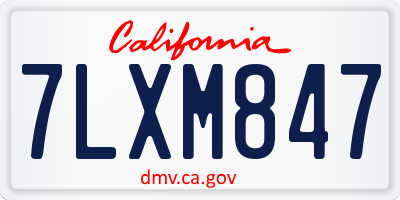 CA license plate 7LXM847