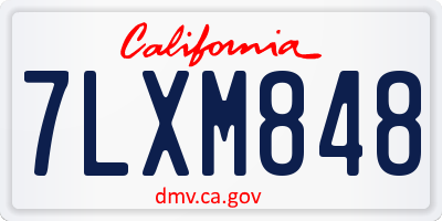 CA license plate 7LXM848