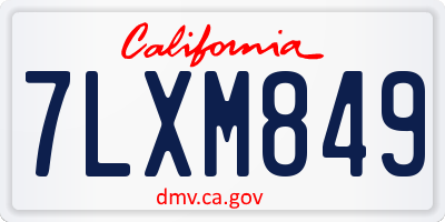 CA license plate 7LXM849