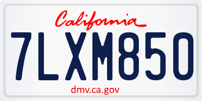 CA license plate 7LXM850