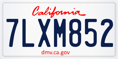 CA license plate 7LXM852