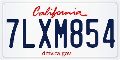 CA license plate 7LXM854