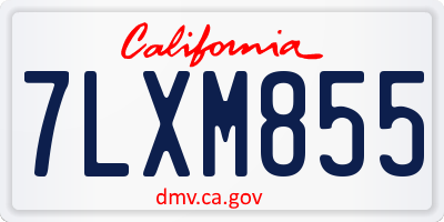 CA license plate 7LXM855