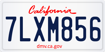 CA license plate 7LXM856