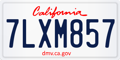 CA license plate 7LXM857