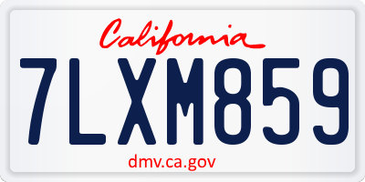 CA license plate 7LXM859