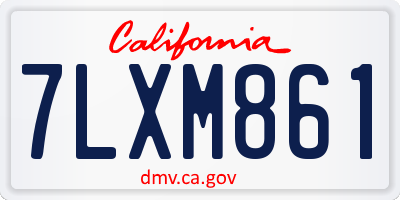 CA license plate 7LXM861