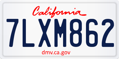 CA license plate 7LXM862