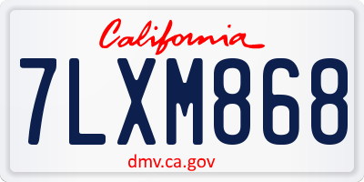 CA license plate 7LXM868