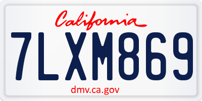 CA license plate 7LXM869
