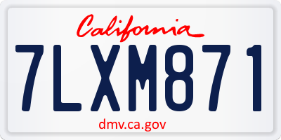 CA license plate 7LXM871