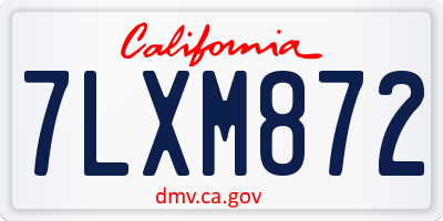 CA license plate 7LXM872