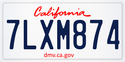 CA license plate 7LXM874