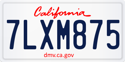 CA license plate 7LXM875