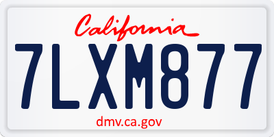 CA license plate 7LXM877