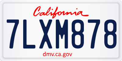 CA license plate 7LXM878