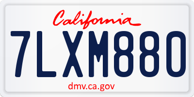 CA license plate 7LXM880