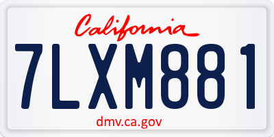 CA license plate 7LXM881