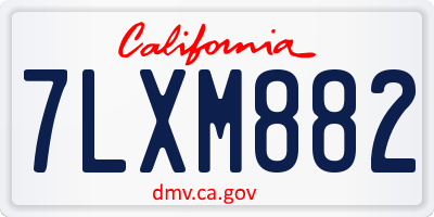 CA license plate 7LXM882