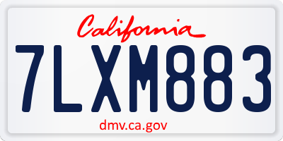 CA license plate 7LXM883