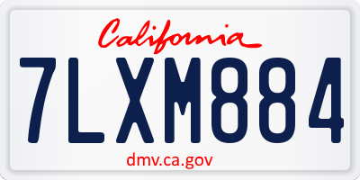 CA license plate 7LXM884