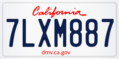 CA license plate 7LXM887