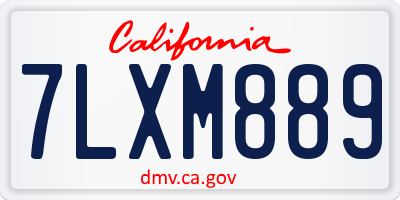 CA license plate 7LXM889