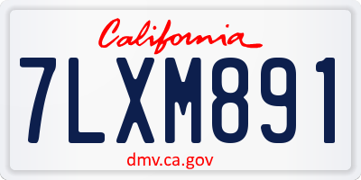 CA license plate 7LXM891