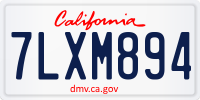 CA license plate 7LXM894