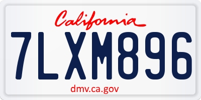 CA license plate 7LXM896