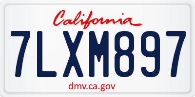 CA license plate 7LXM897