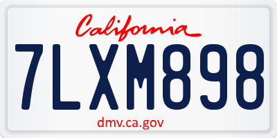 CA license plate 7LXM898