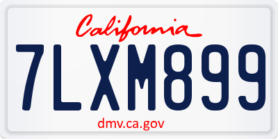CA license plate 7LXM899